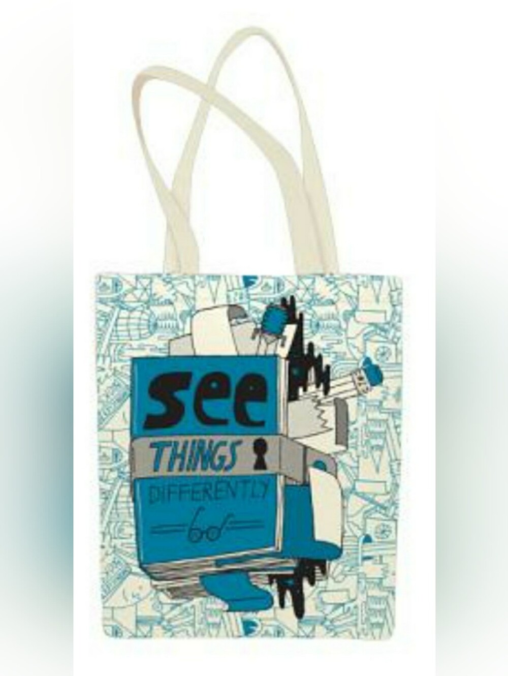 NWT 2012 “See Things Differently” Tote Mike Perry Graphics Chronicle Books